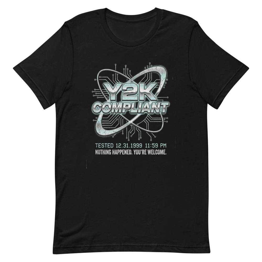 Y2K Compliance Team | Vintage Tech Tee - Black