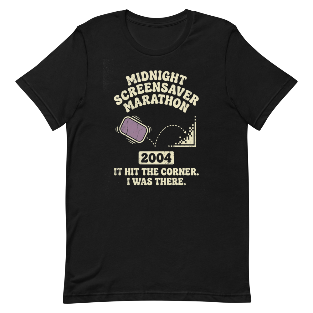 Midnight Screensaver Marathon | Retro Computer Tee - Black