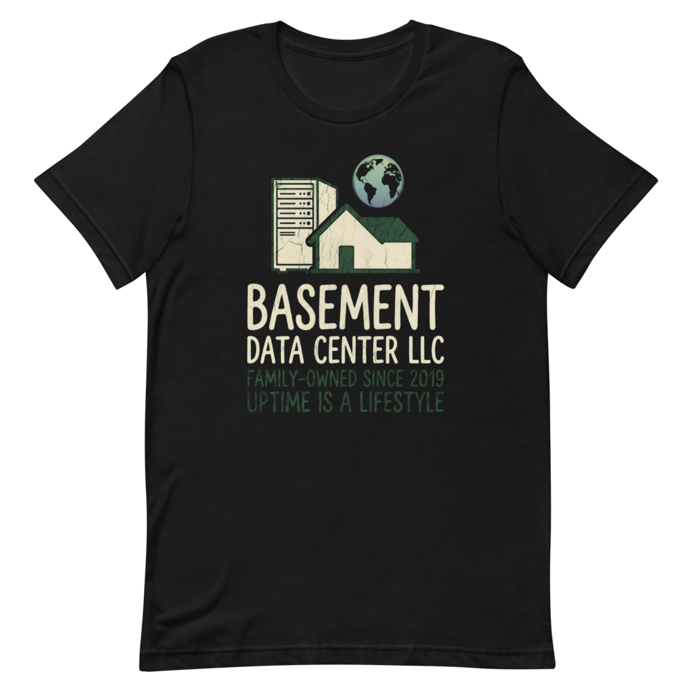 Basement Data Center LLC | Homelab Tee - Black