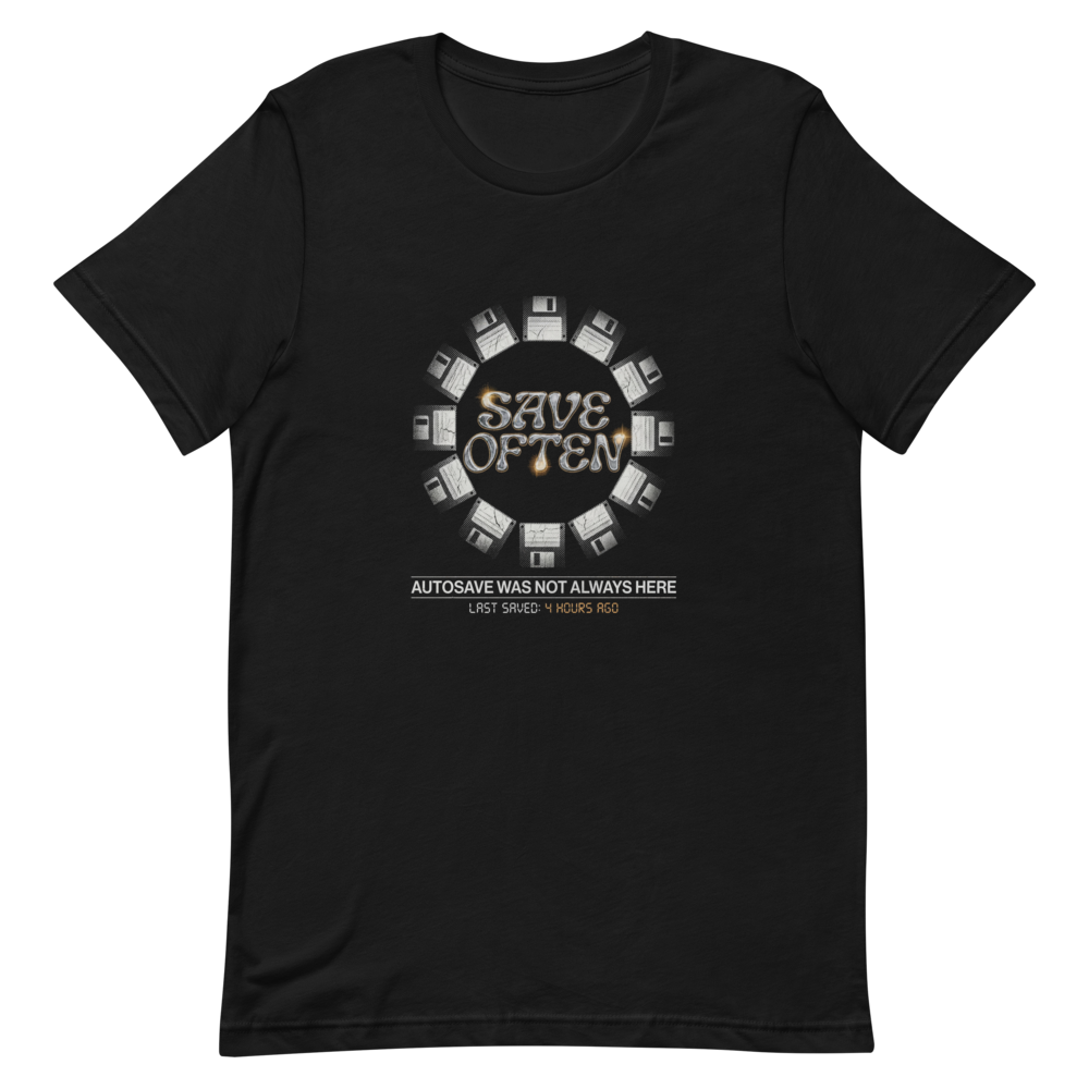 Save Often | Retro Computing Tee - Black