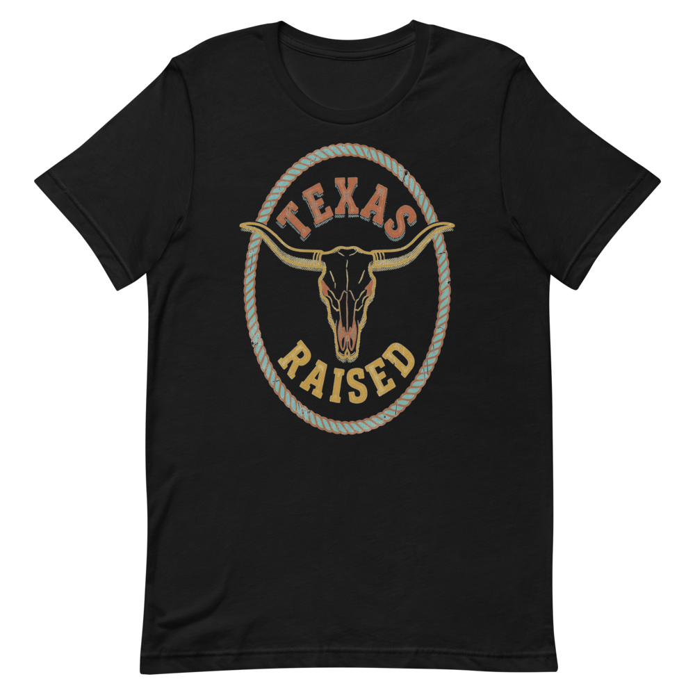 Texas Raised | Longhorn Badge Tee - Black
