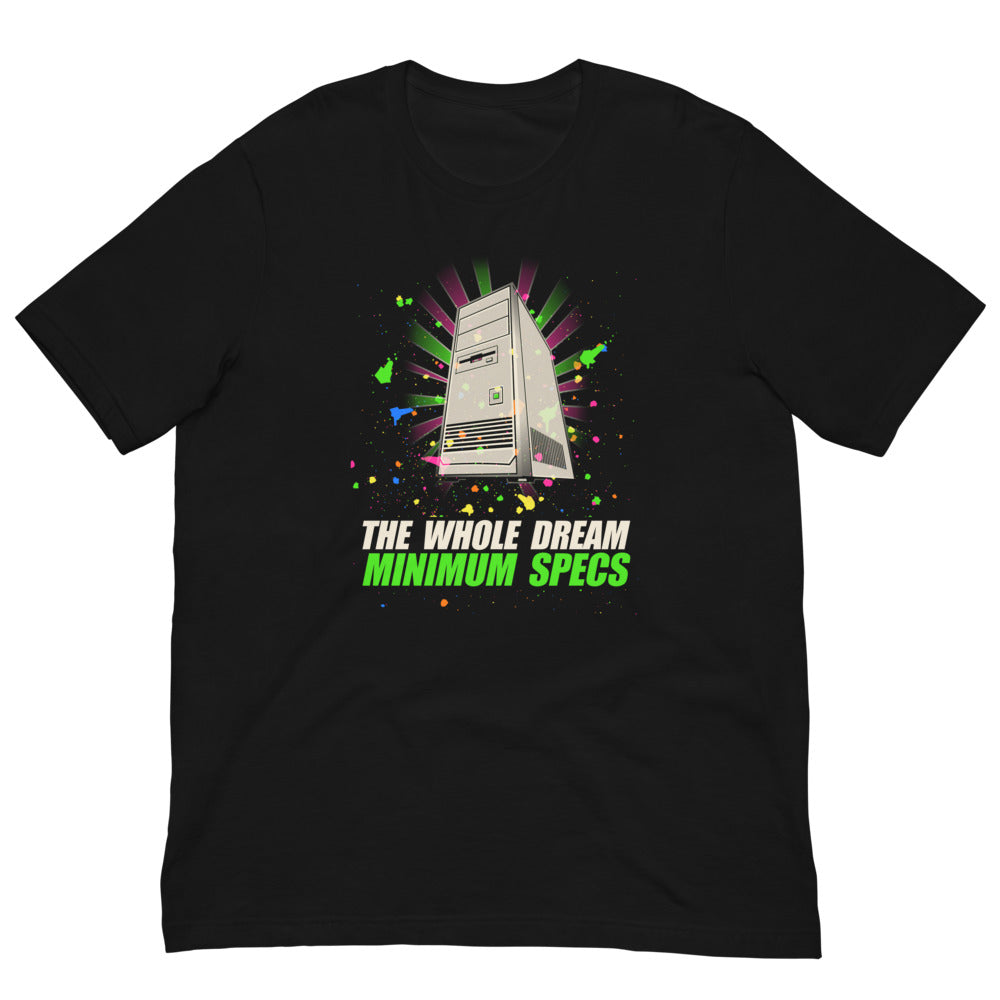 The Whole Dream, Minimum Specs | Retro PC Tee print detail 3