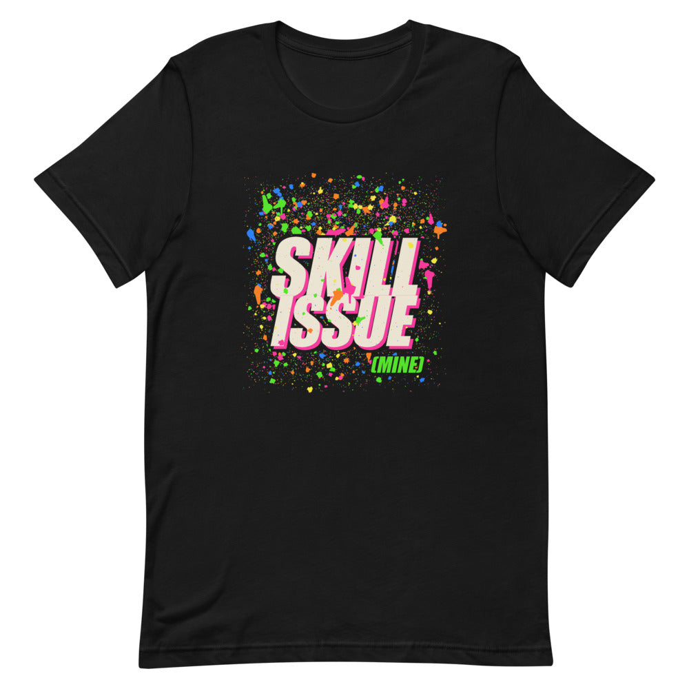 Skill Issue (Mine) | Neon Splatter Arcade Tee print detail 1