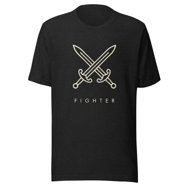 Fighter | TTRPG Class Icon Tee - Black Heather