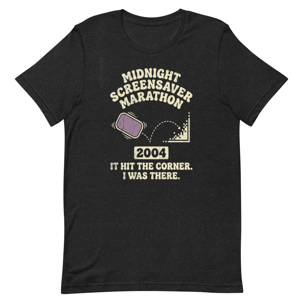 Midnight Screensaver Marathon | Retro Computer Tee - Black Heather