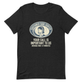 Customer Care Center: Please Hold | Office Humor Tee - Black Heather