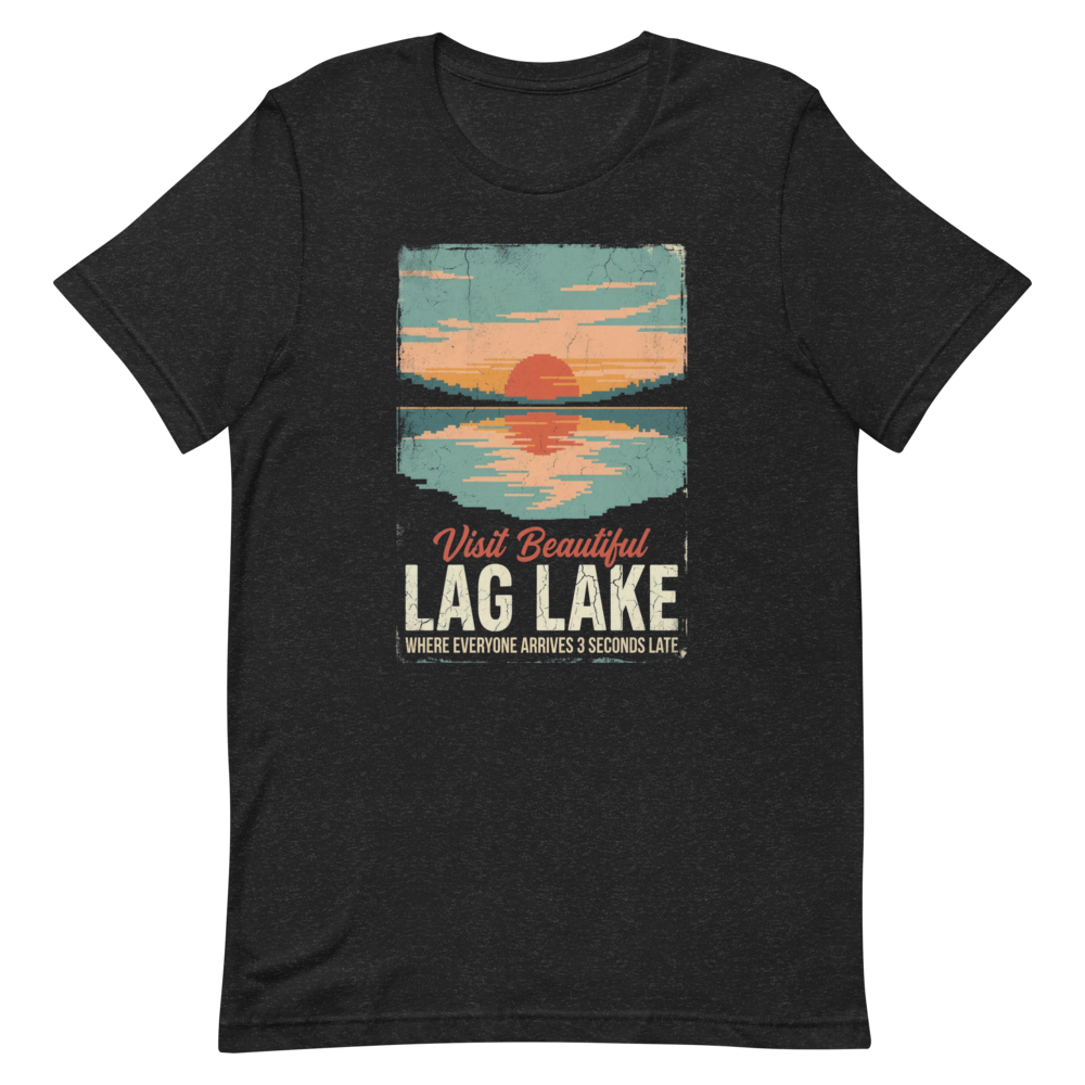 Visit Beautiful Lag Lake | Retro Gaming Travel Tee - Black Heather