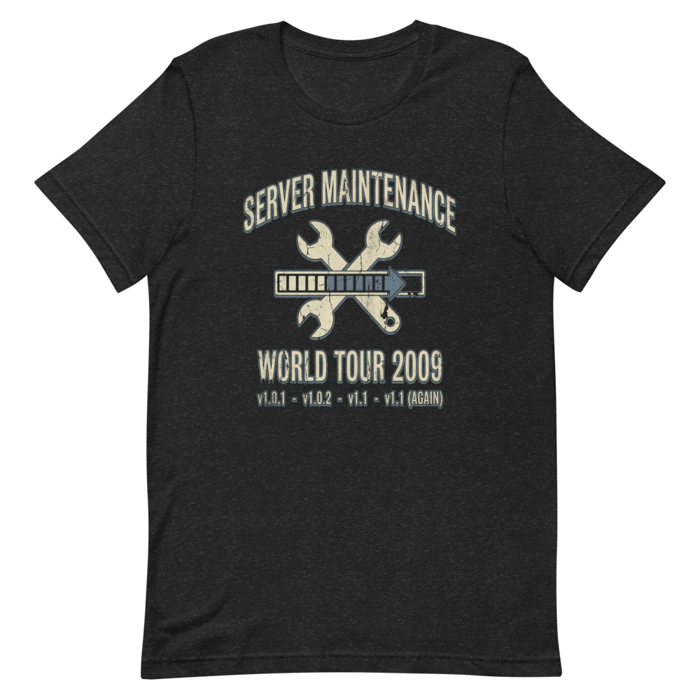 Server Maintenance World Tour | MMO Tour Tee - Black Heather
