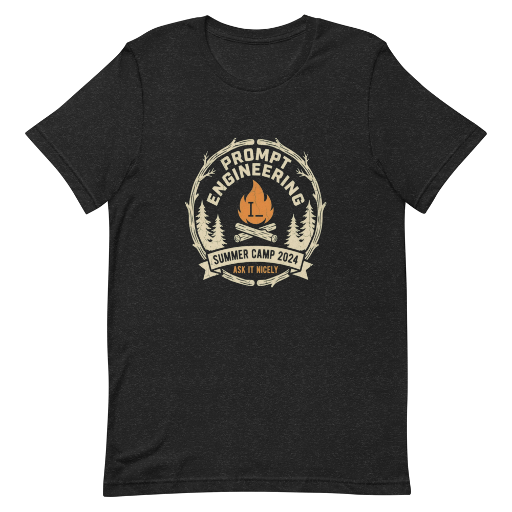 Prompt Engineering Summer Camp | AI Humor Tee - Black Heather