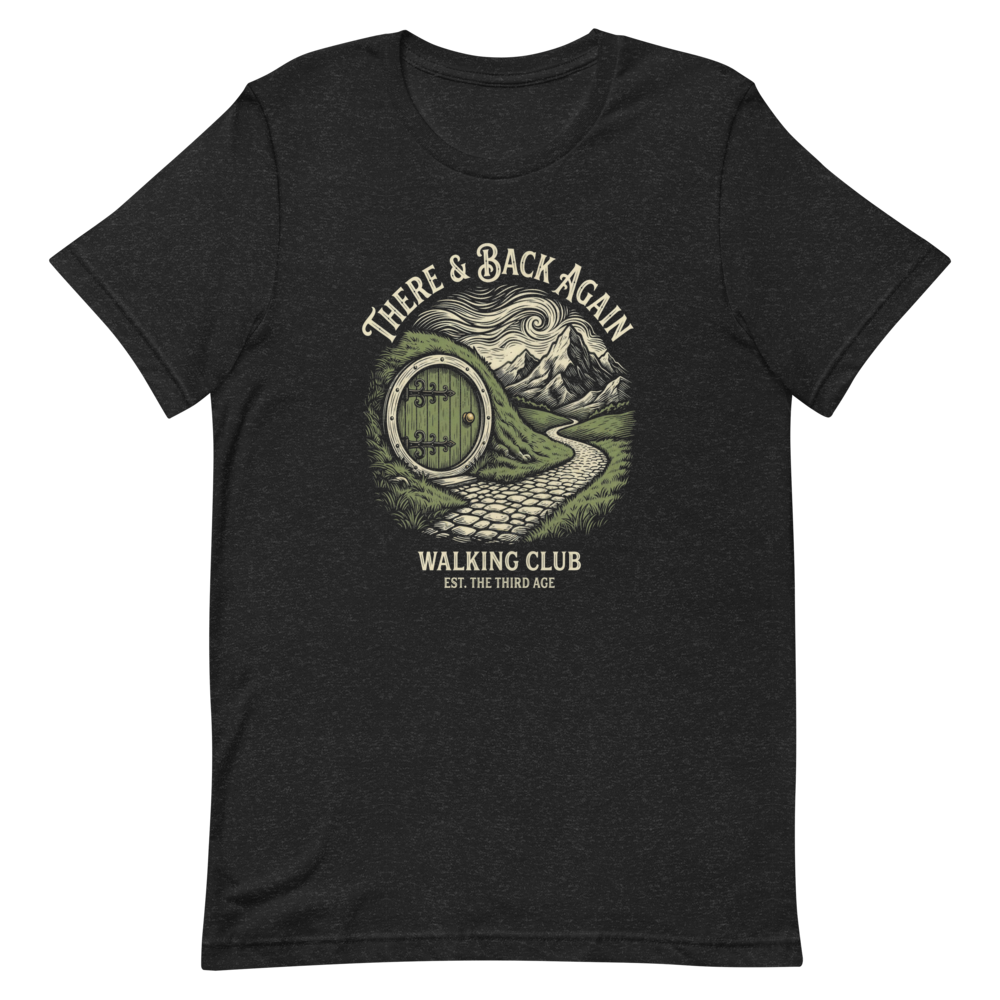 There & Back Again Walking Club | Fantasy Walker Tee - Black Heather