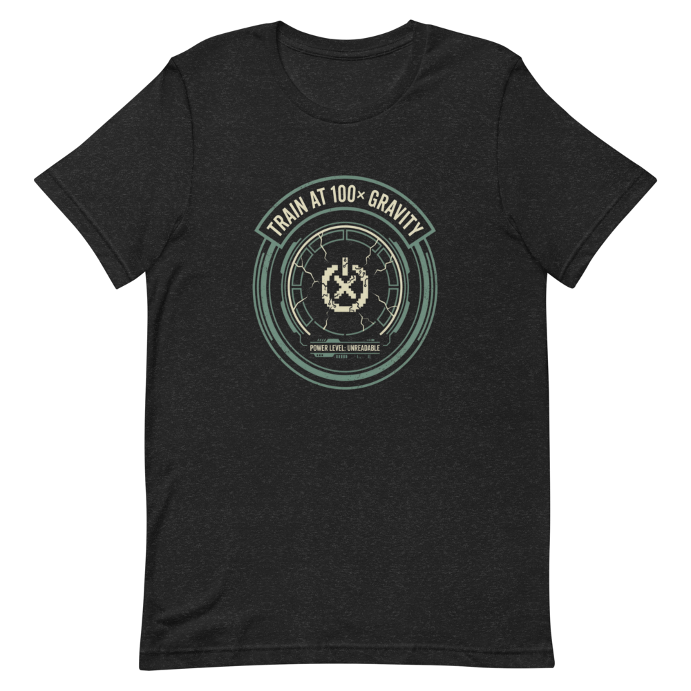 Train at 100x Gravity | Anime Workout Tee - Black Heather