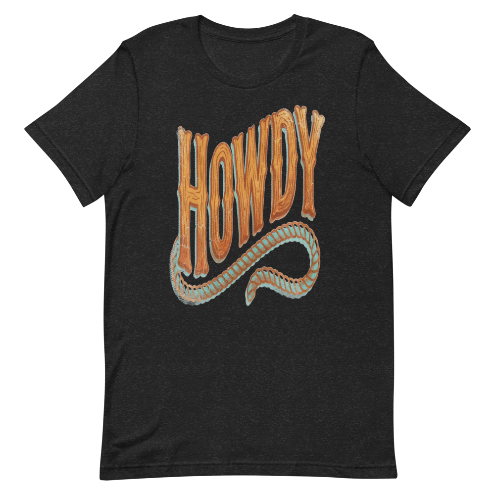 Howdy | Vintage Texas Tee - Black Heather