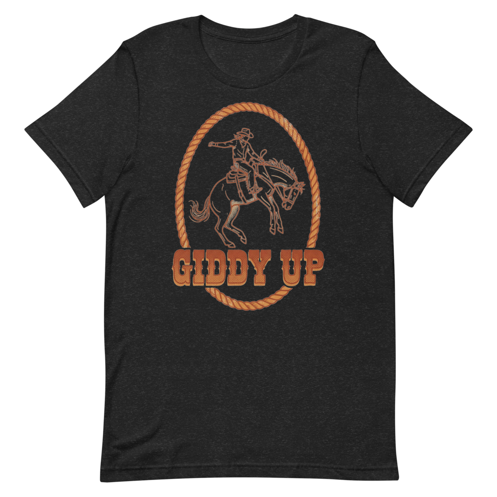 Giddy Up | Vintage Rodeo Tee - Black Heather
