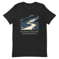 Journey Before Destination | Epic Fantasy Reader - Tee Black Heather (artwork corrected)