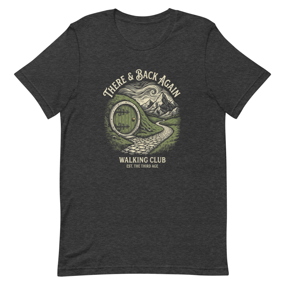 There & Back Again Walking Club | Fantasy Walker Tee - Dark Grey Heather