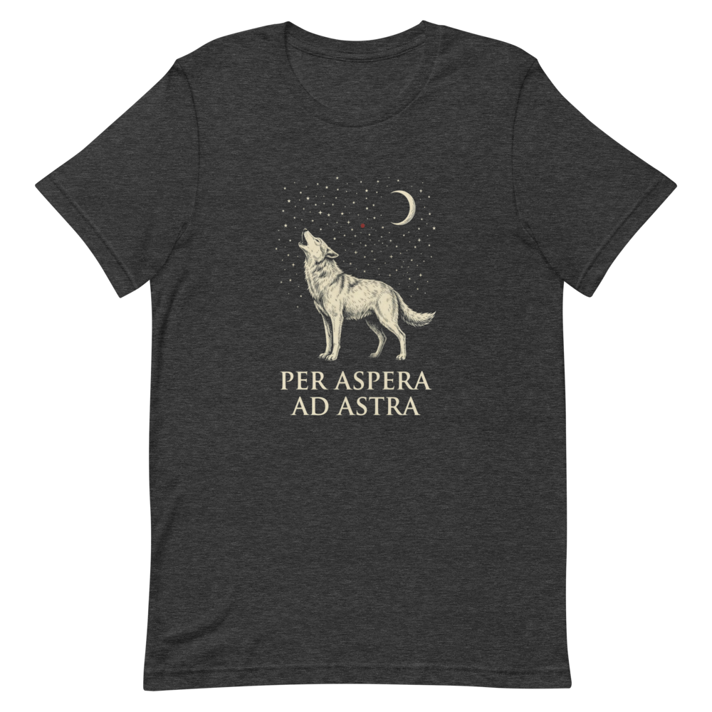 Per Aspera Ad Astra | Sci-Fi Latin Tee - Dark Grey Heather