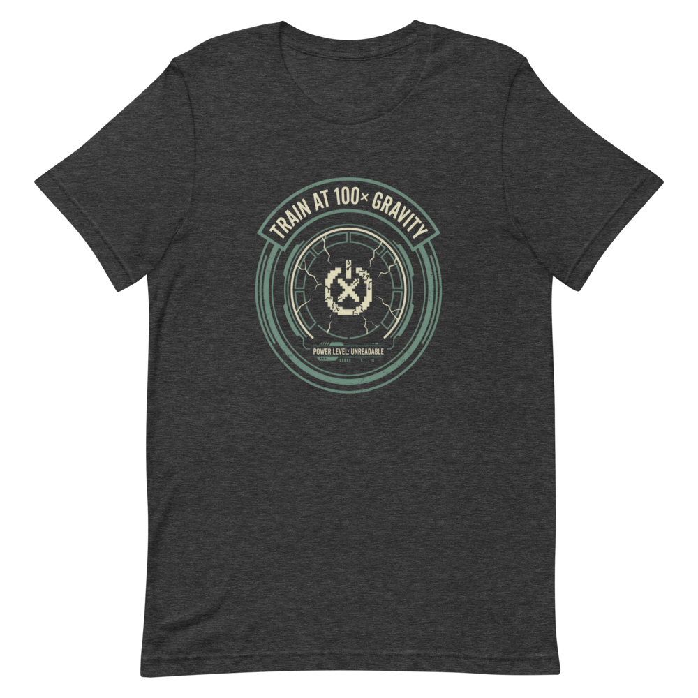 Train at 100x Gravity | Anime Workout Tee - Dark Grey Heather