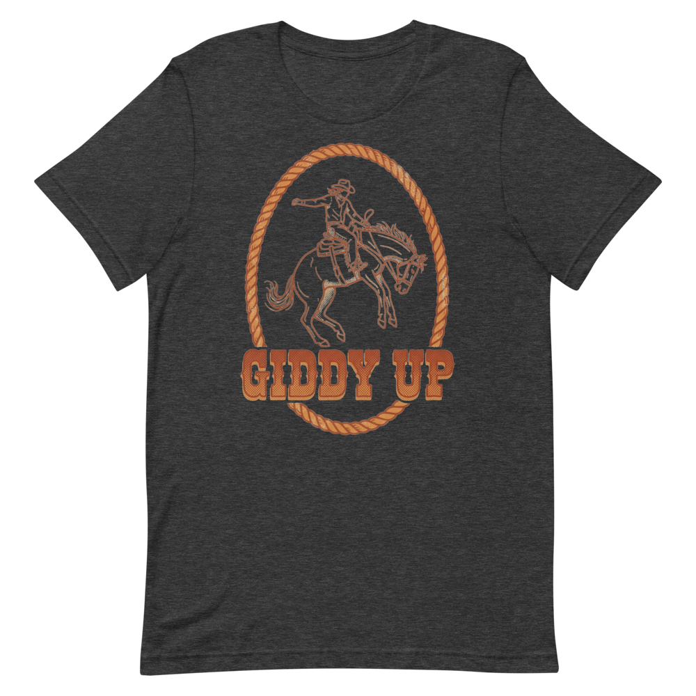 Giddy Up | Vintage Rodeo Tee - Dark Grey Heather