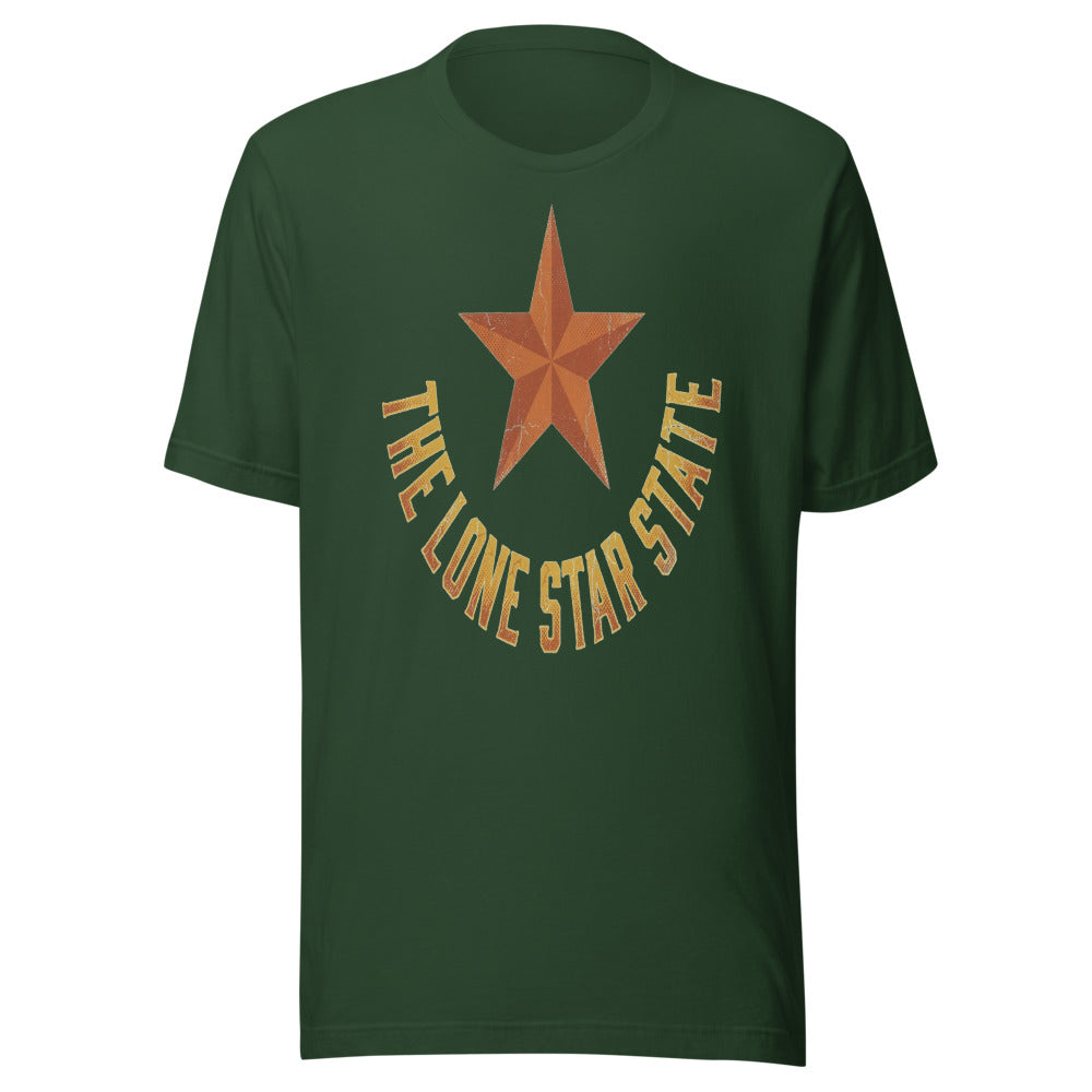 The Lone Star State | Retro Texas Tee Forest flat lay