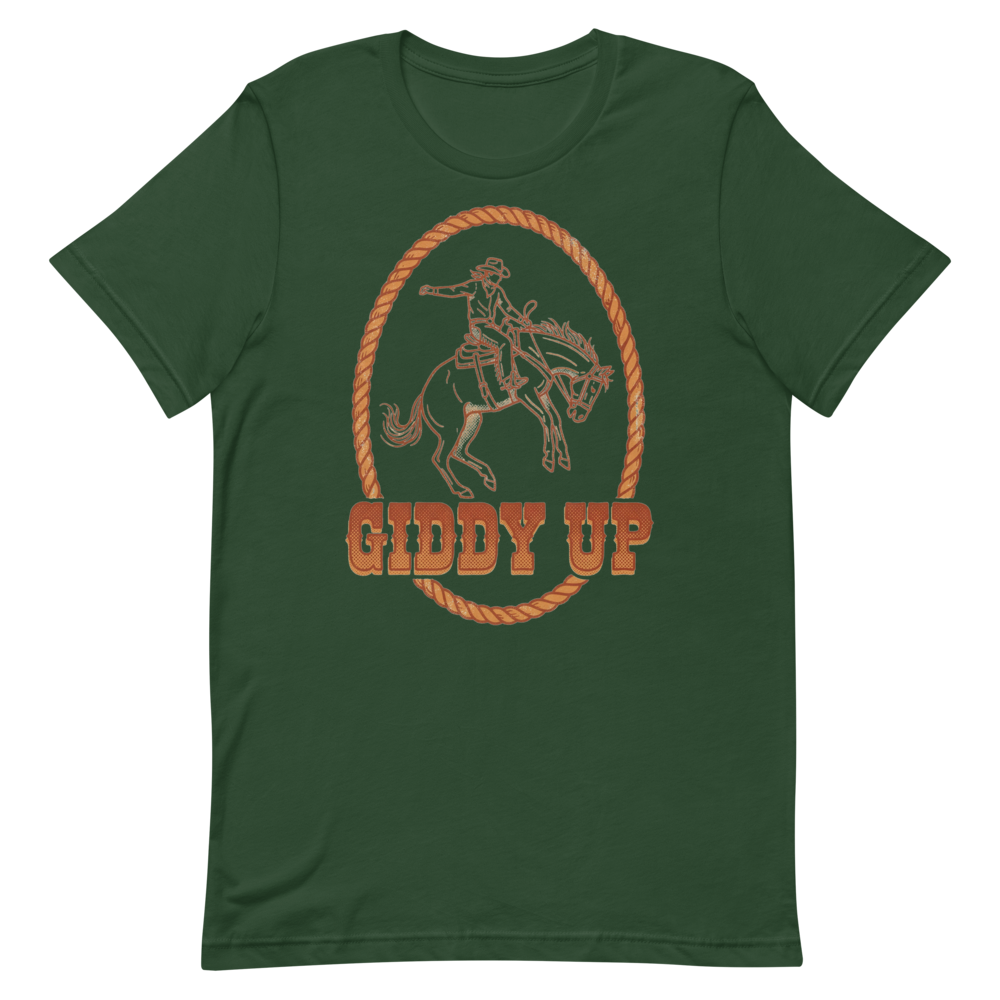 Giddy Up | Vintage Rodeo Tee - Forest