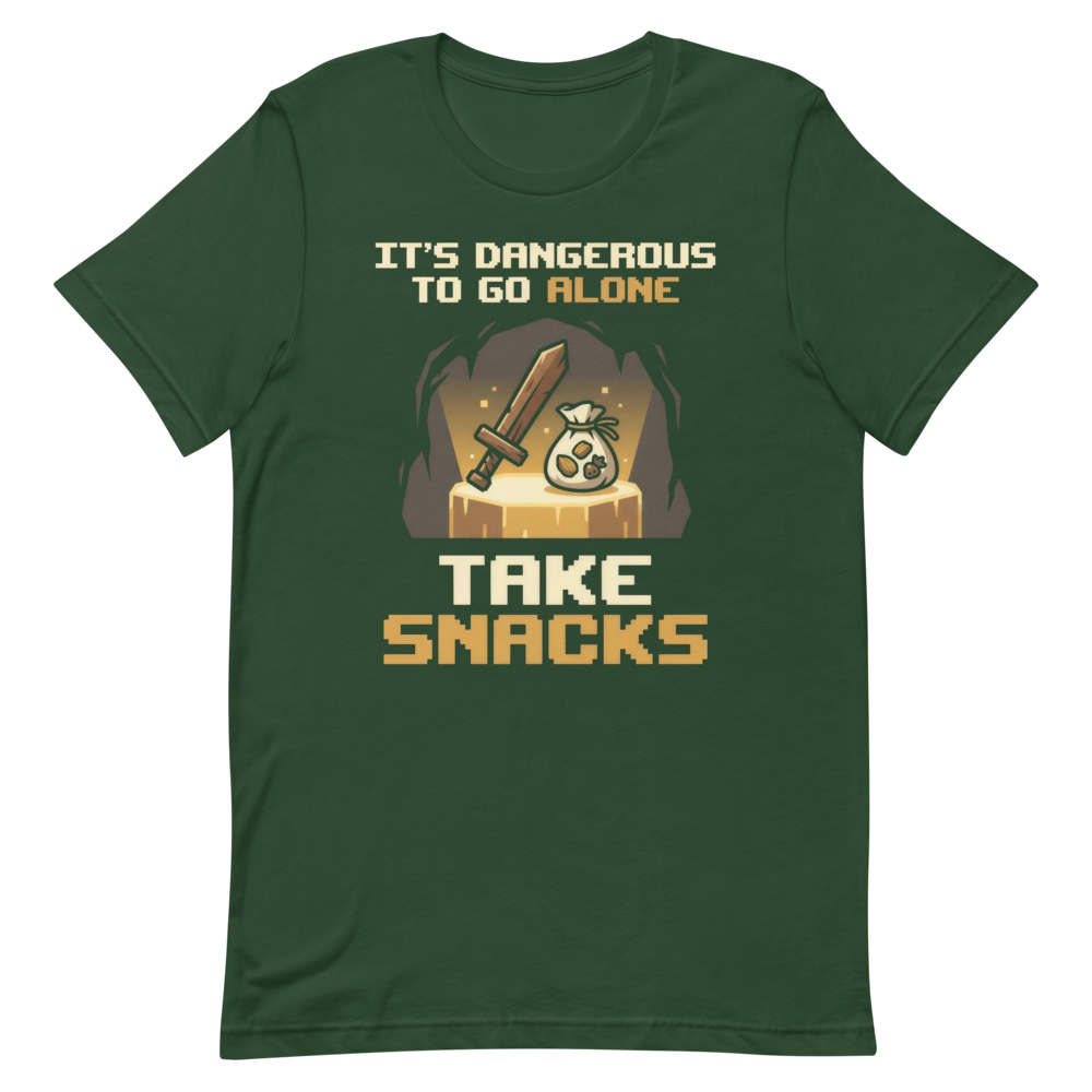 It's Dangerous to Go Alone. Take Snacks. | Gamer - Tee Forest (artwork corrected)