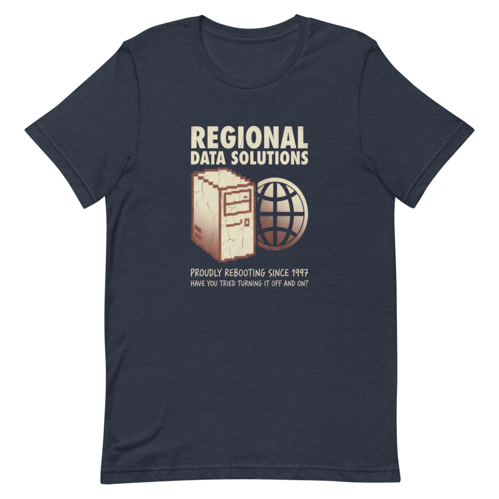 Regional Data Solutions | Retro IT Tee - Heather Navy
