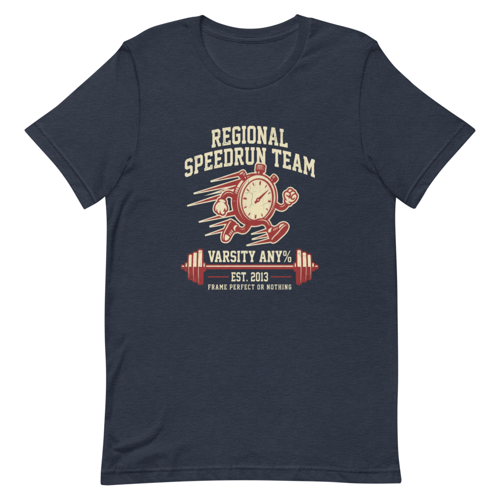 Regional Speedrun Team | Varsity Gamer Tee - Heather Navy