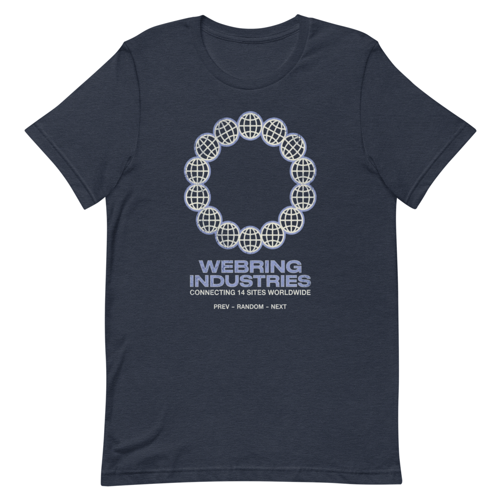 Ring of Globes | Retro Internet Tee - Heather Navy