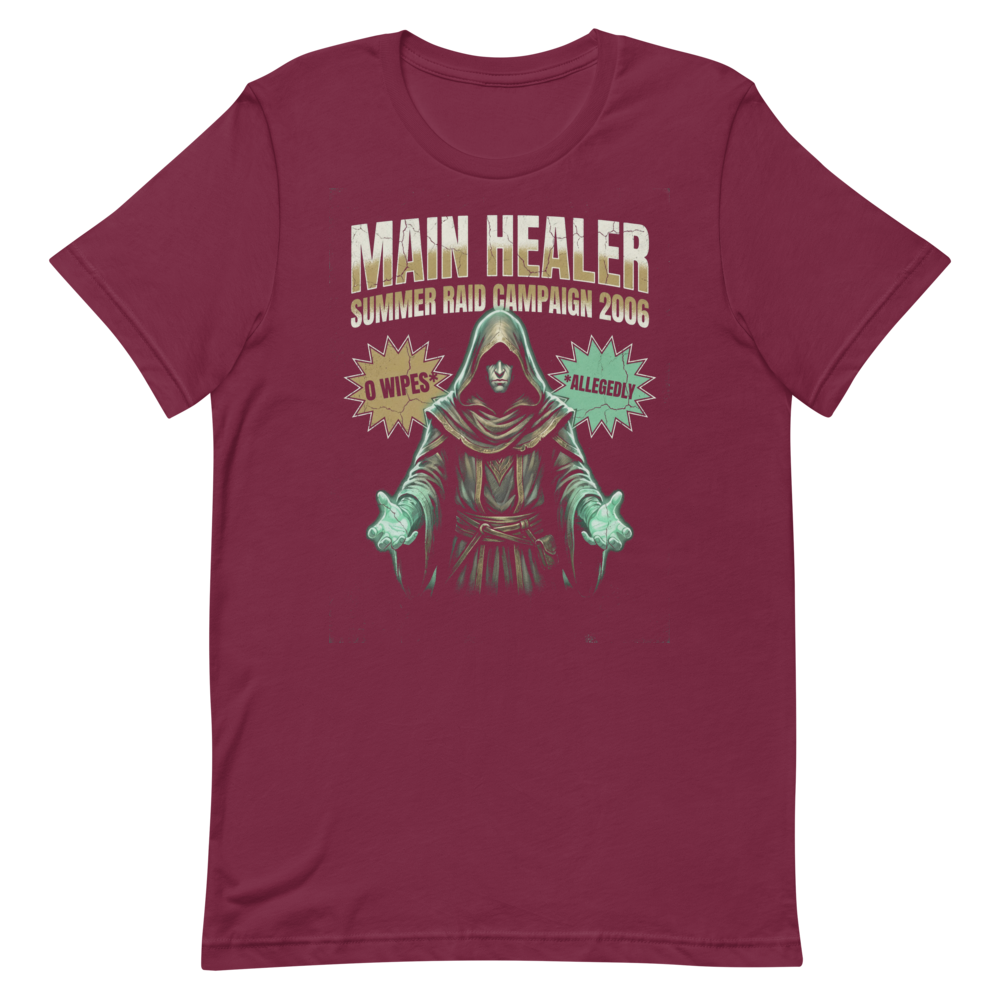 Main Healer (Raid Campaign) | MMO Gamer Tee - Maroon