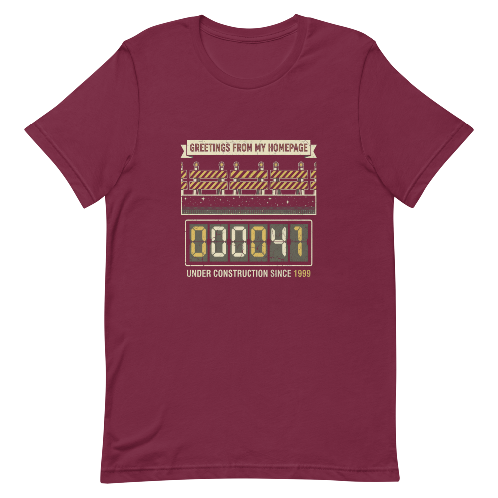 Greetings from My Homepage | Retro Internet Tee - Maroon