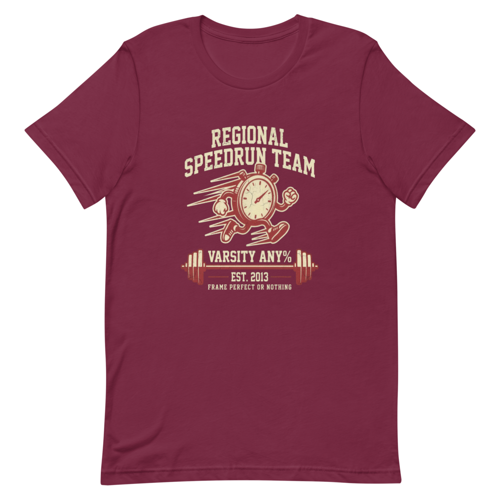 Regional Speedrun Team | Varsity Gamer Tee - Maroon