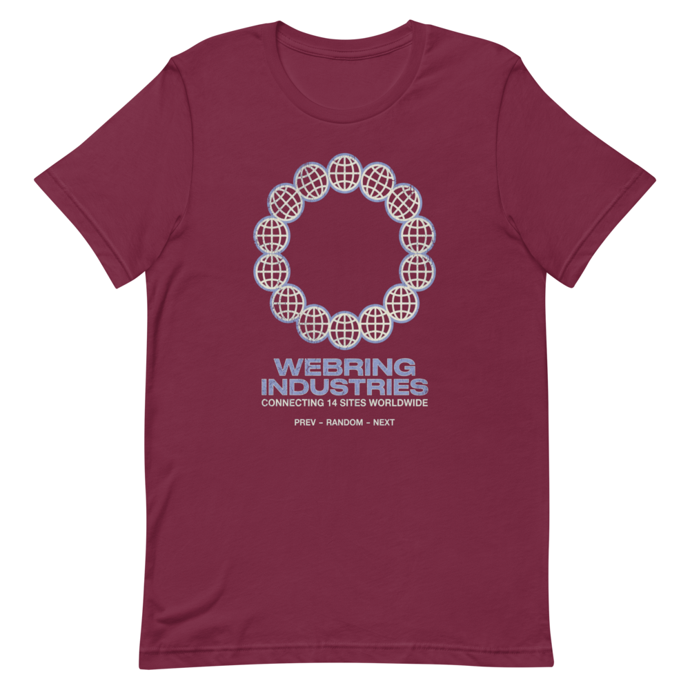 Ring of Globes | Retro Internet Tee - Maroon