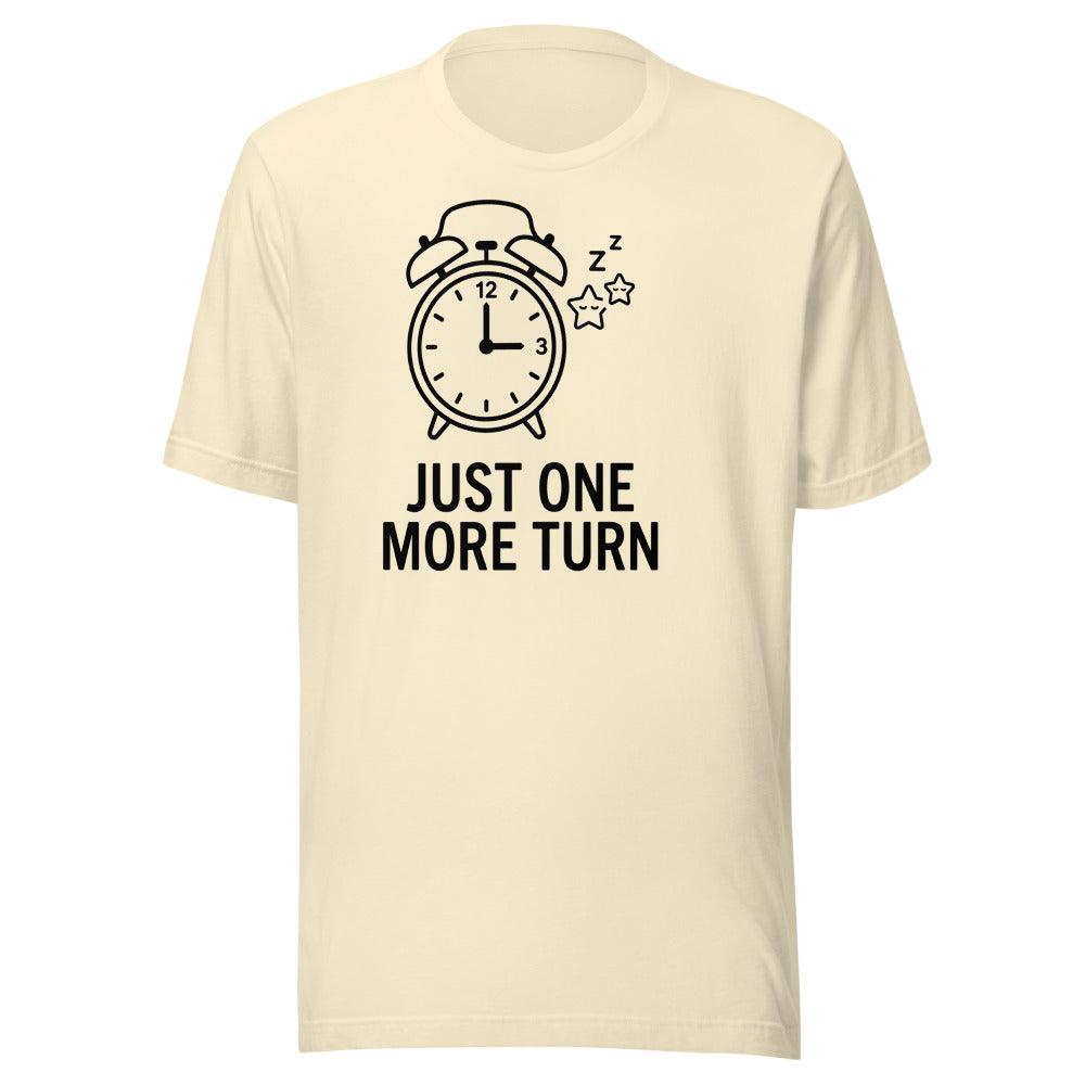 Just One More Turn | Strategy Gamer Tee Natural flat lay