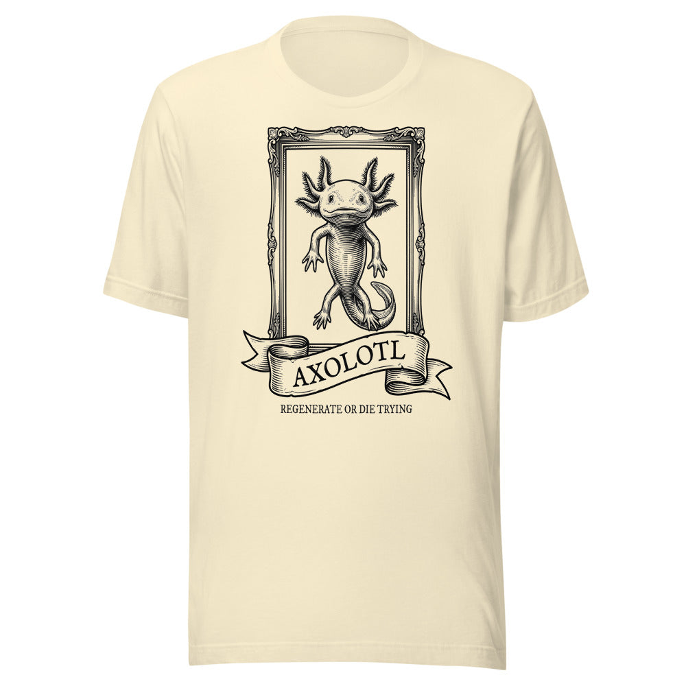 Axolotl — Regenerate or Die Trying | Vintage Science Tee Natural flat lay