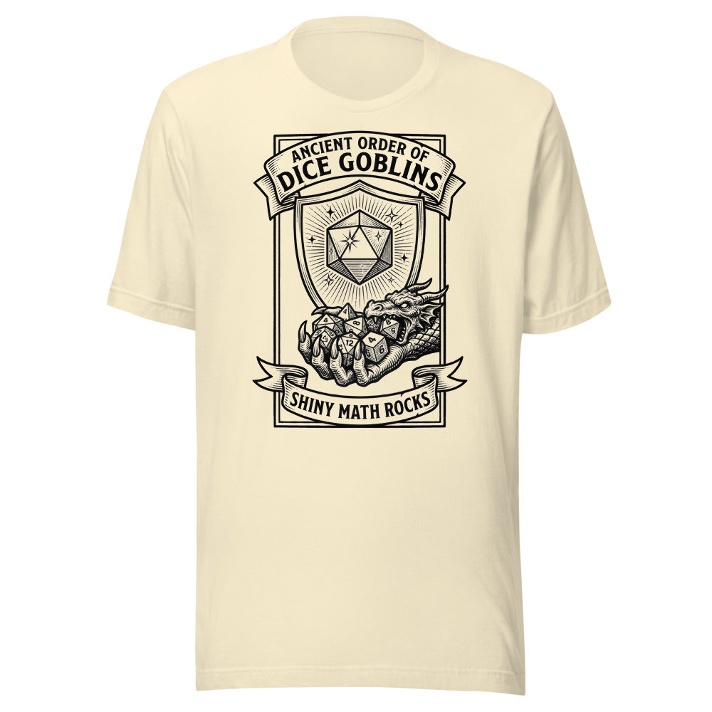 Ancient Order of Dice Goblins | Crest Tee Natural flat lay