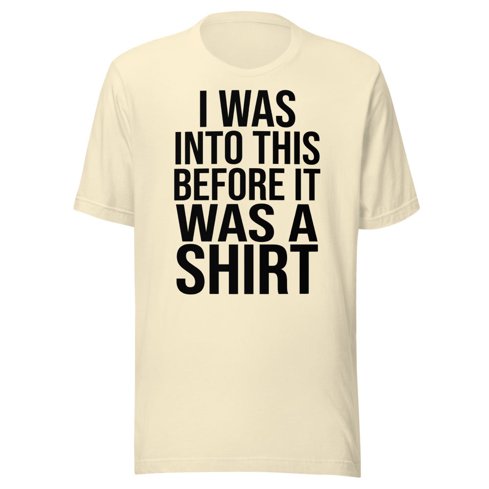 I Was Into This Before It Was a Shirt | Ironic Nerd Tee Natural flat lay