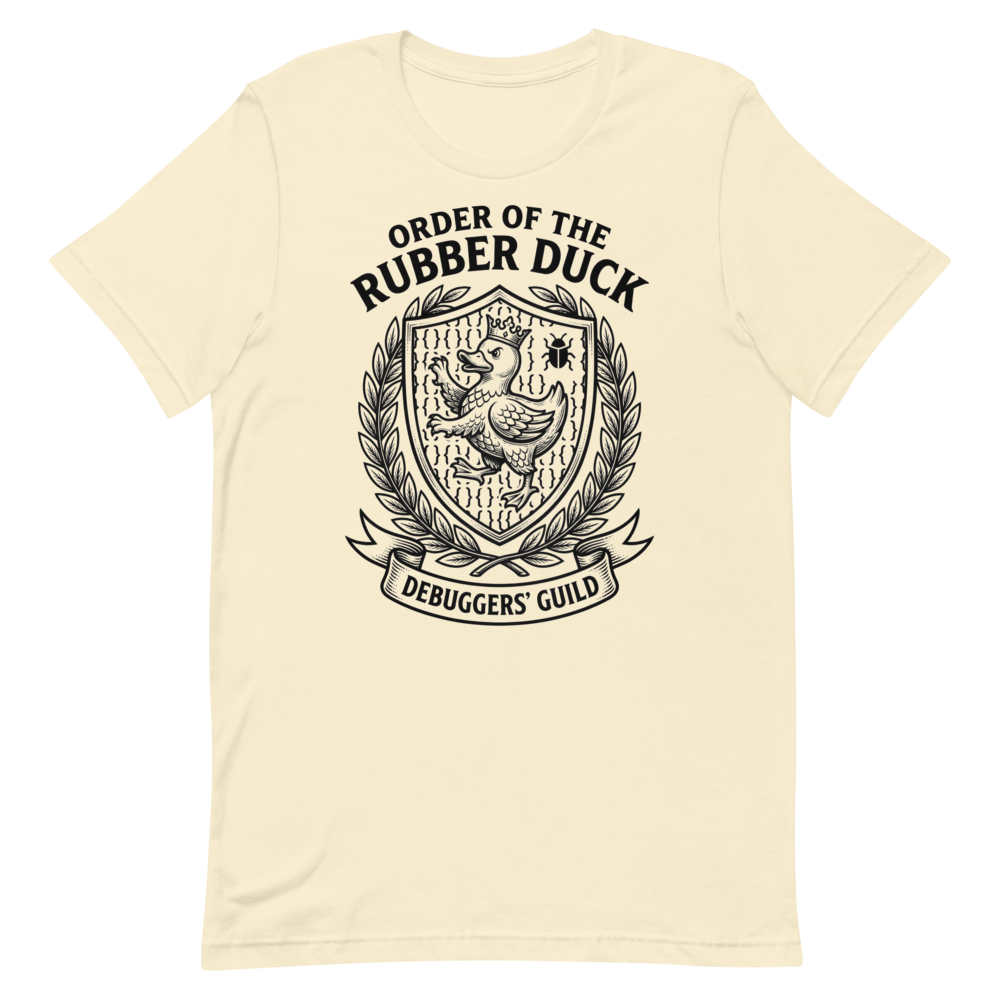 Order of the Rubber Duck: Debuggers' Guild | Crest Tee - Natural
