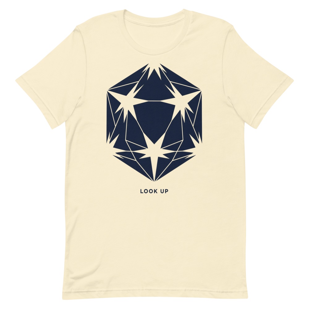 Look Up: d20 Constellation | Stargazer TTRPG Tee - Natural