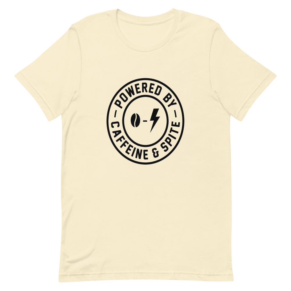 Powered by Caffeine & Spite | Badge Tee - Natural
