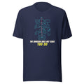 The Dungeon Does Not Scale. You Do. | Neon Map Tee Navy flat lay