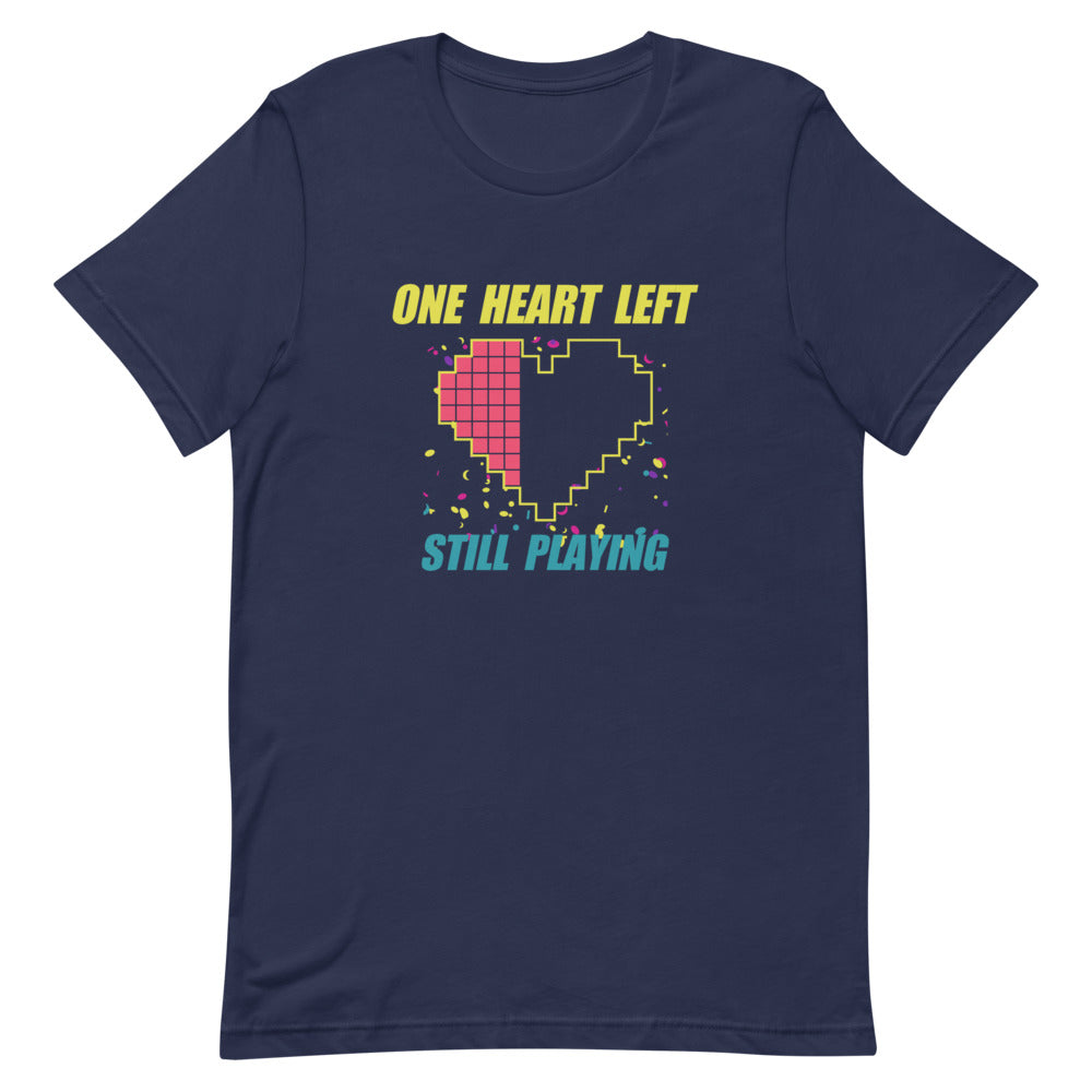 One Heart Left, Still Playing | Pixel Arcade Tee print detail 1