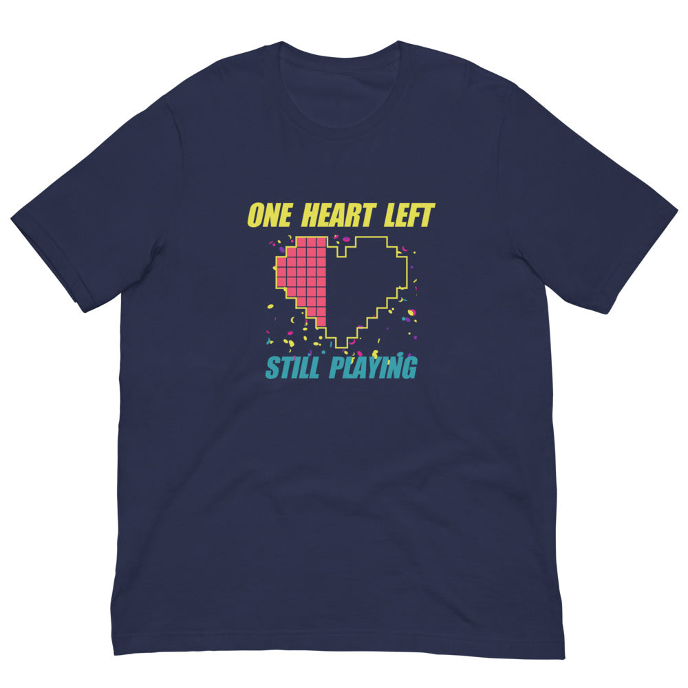 One Heart Left, Still Playing | Pixel Arcade Tee print detail 3