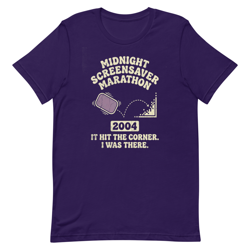 Midnight Screensaver Marathon | Retro Computer Tee - Team Purple