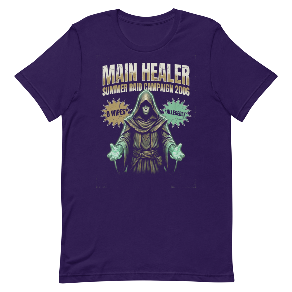 Main Healer (Raid Campaign) | MMO Gamer Tee - Team Purple