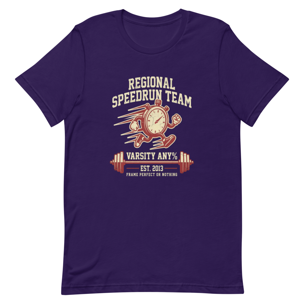 Regional Speedrun Team | Varsity Gamer Tee - Team Purple
