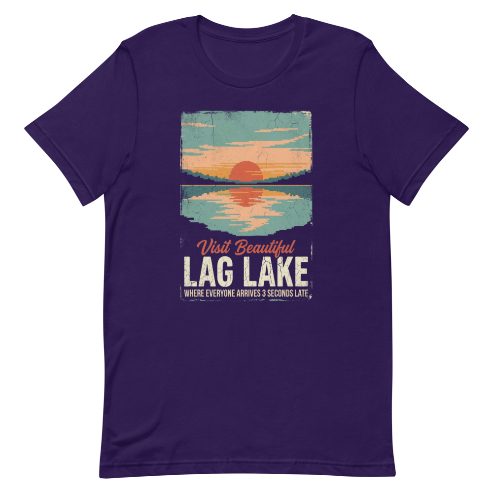 Visit Beautiful Lag Lake | Retro Gaming Travel Tee - Team Purple