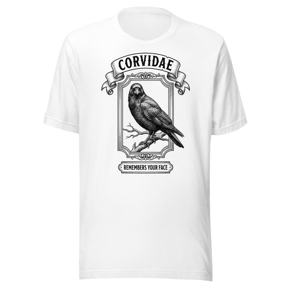 Corvidae — Remembers Your Face | Vintage Science Tee White flat lay