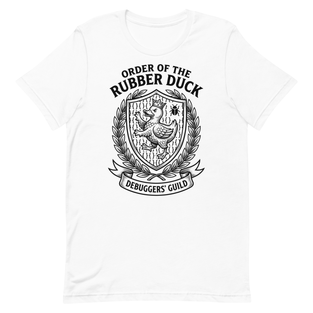 Order of the Rubber Duck: Debuggers' Guild | Crest Tee - White