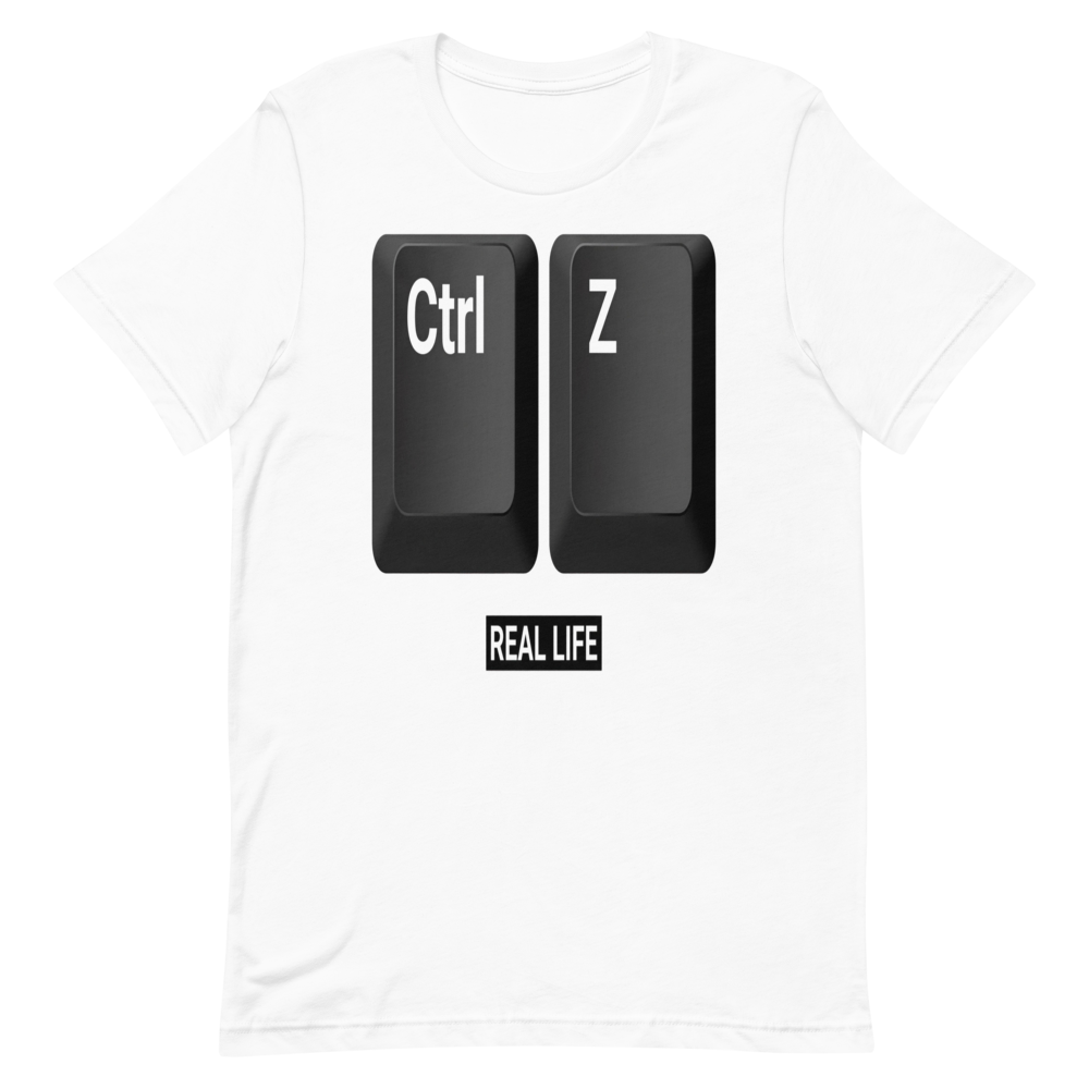 Ctrl+Z: Undo Real Life | Programmer Keyboard Tee - White