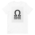 Resistance Is Not Futile: Ω | Electrical Engineering Tee - White